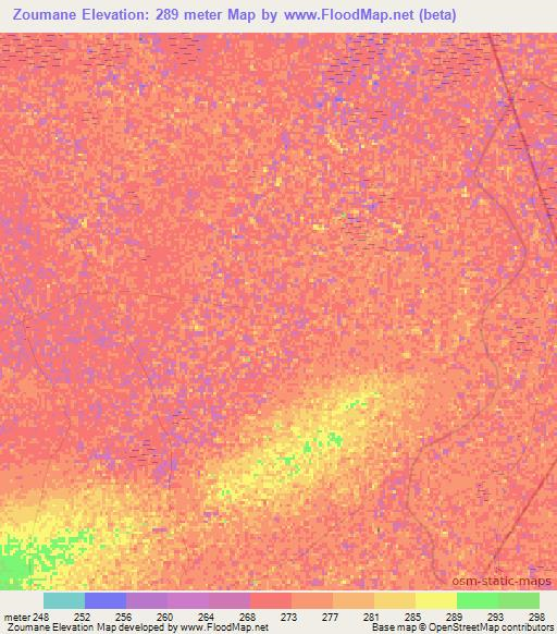 Zoumane,Mali Elevation Map