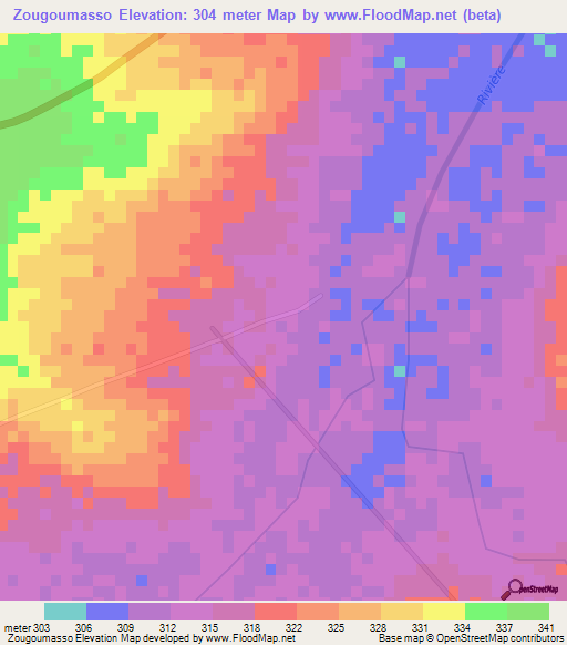 Zougoumasso,Mali Elevation Map