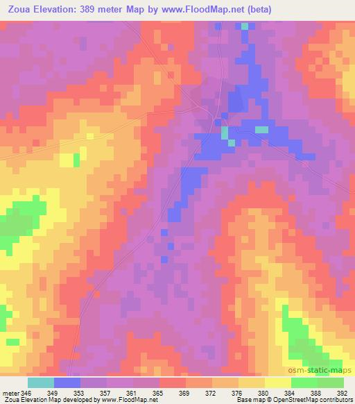 Zoua,Mali Elevation Map