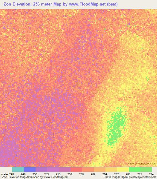 Zon,Mali Elevation Map