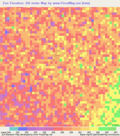 Zon,Mali Elevation Map
