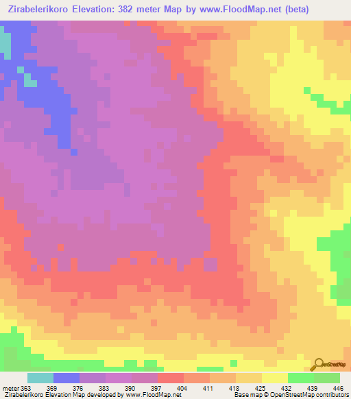 Zirabelerikoro,Mali Elevation Map