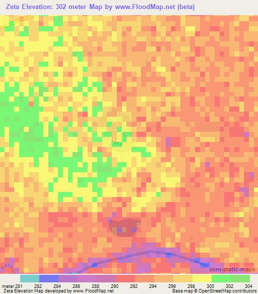 Zeta,Mali Elevation Map
