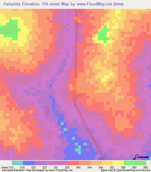 Zampiela,Mali Elevation Map