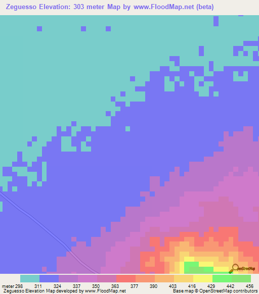 Zeguesso,Mali Elevation Map