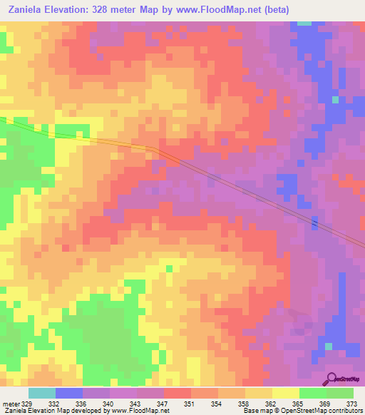 Zaniela,Mali Elevation Map