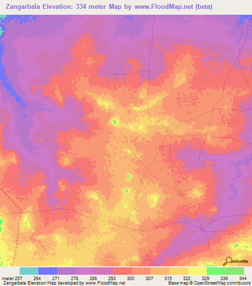 Zangarbala,Mali Elevation Map