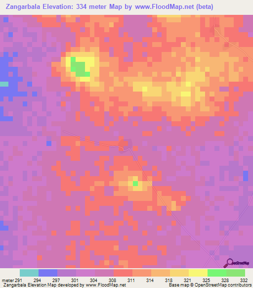 Zangarbala,Mali Elevation Map