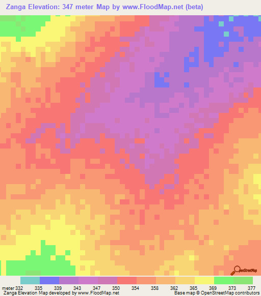 Zanga,Mali Elevation Map