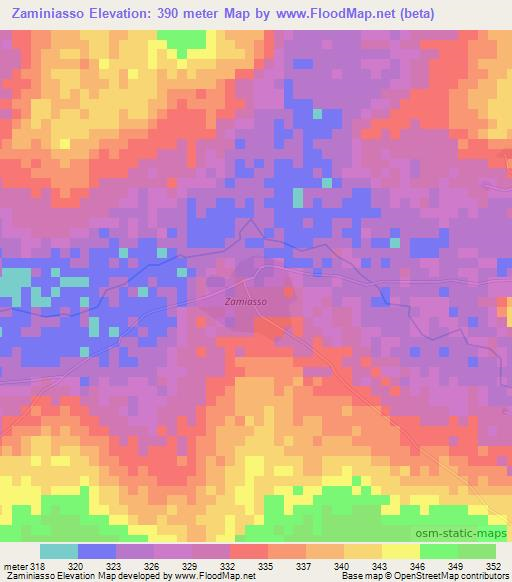 Zaminiasso,Mali Elevation Map