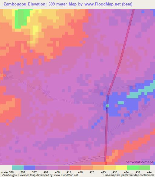 Zambougou,Mali Elevation Map