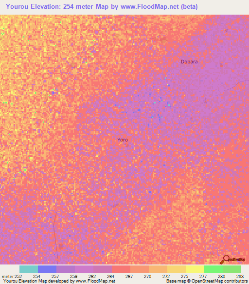 Yourou,Mali Elevation Map