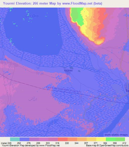 Yourmi,Mali Elevation Map