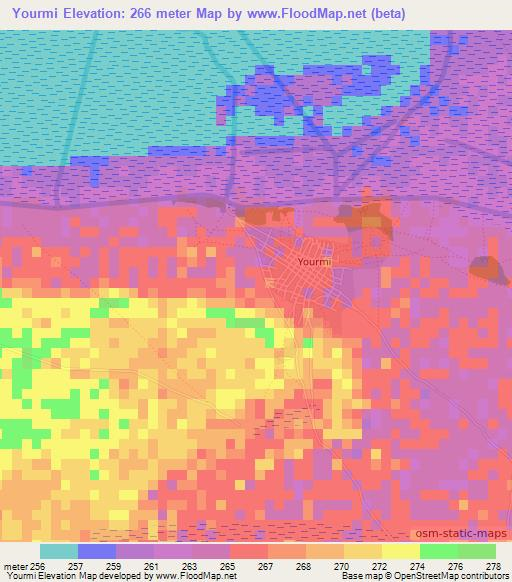 Yourmi,Mali Elevation Map