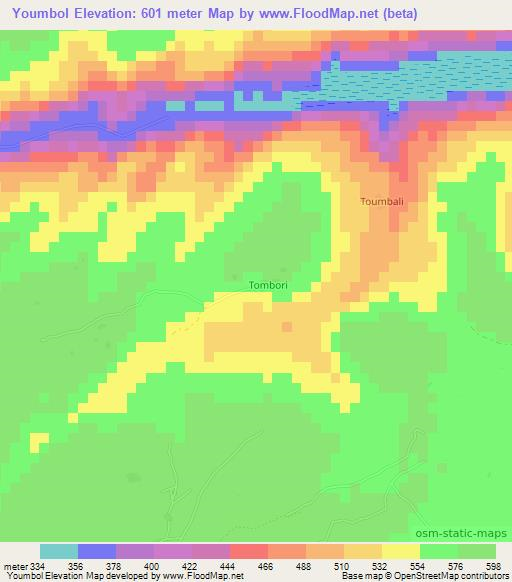 Youmbol,Mali Elevation Map