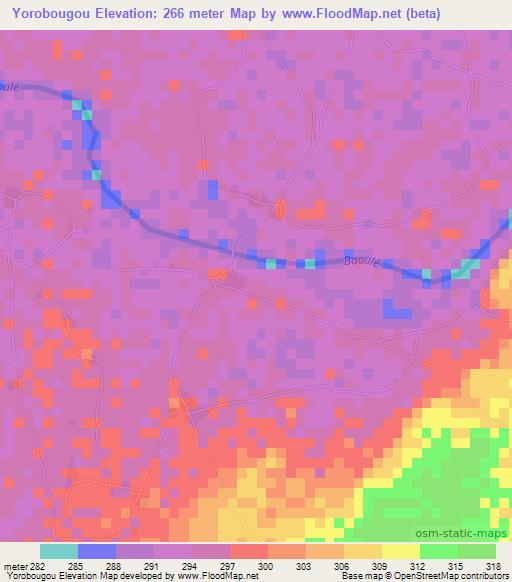 Yorobougou,Mali Elevation Map