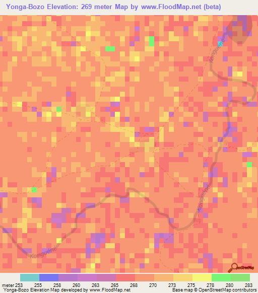 Yonga-Bozo,Mali Elevation Map