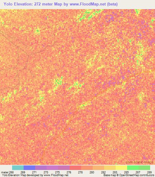 Yolo,Mali Elevation Map