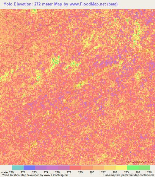 Yolo,Mali Elevation Map