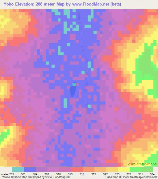 Yoko,Mali Elevation Map