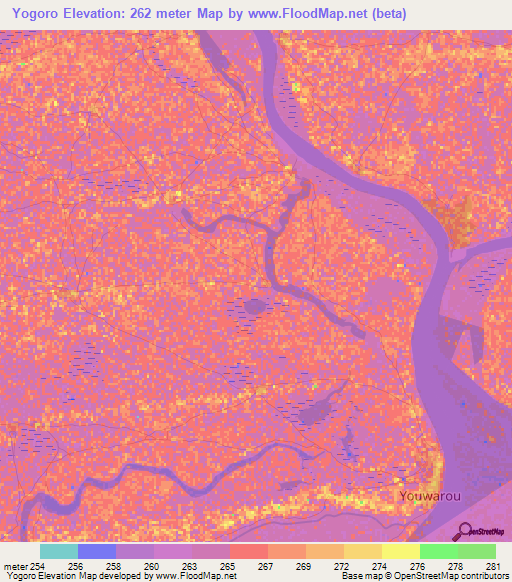Yogoro,Mali Elevation Map