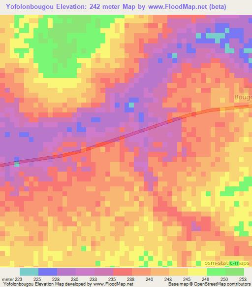 Yofolonbougou,Mali Elevation Map
