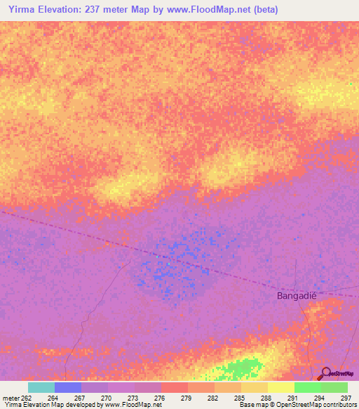 Yirma,Mali Elevation Map
