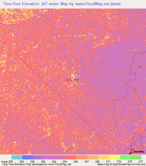 Yere-Yere,Mali Elevation Map