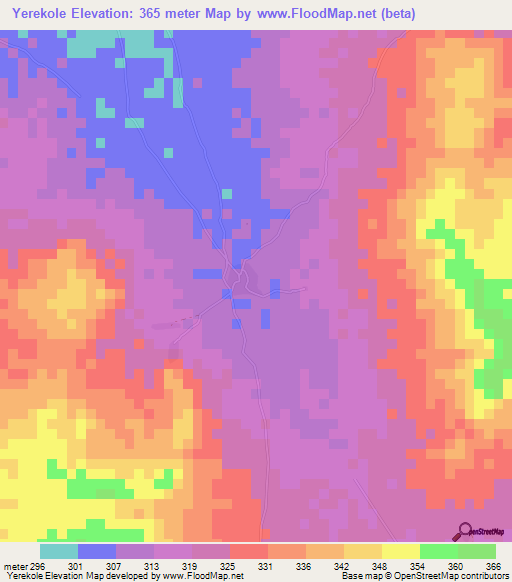 Yerekole,Mali Elevation Map