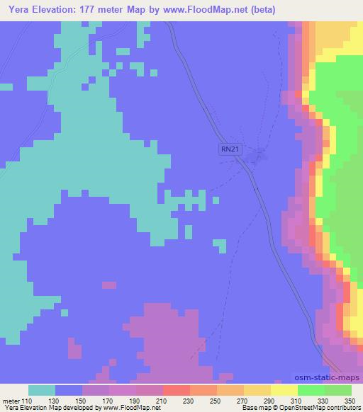 Yera,Mali Elevation Map