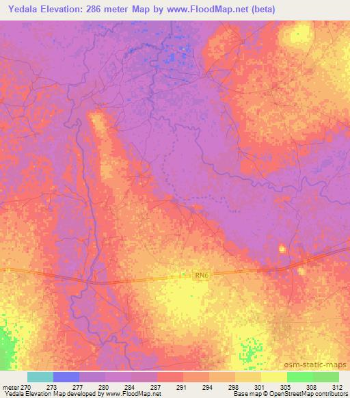 Yedala,Mali Elevation Map
