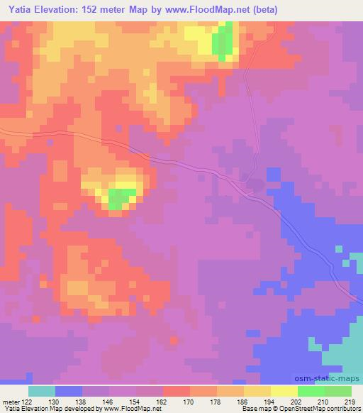 Yatia,Mali Elevation Map