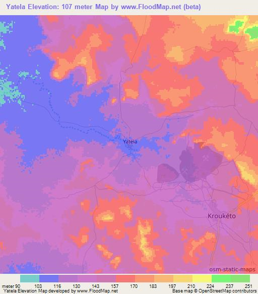 Yatela,Mali Elevation Map