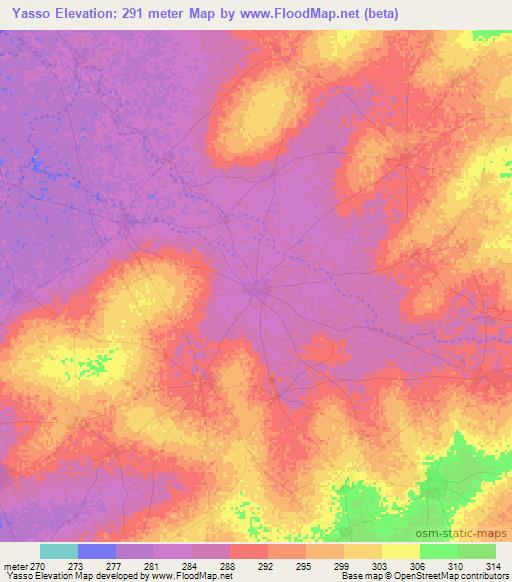 Yasso,Mali Elevation Map