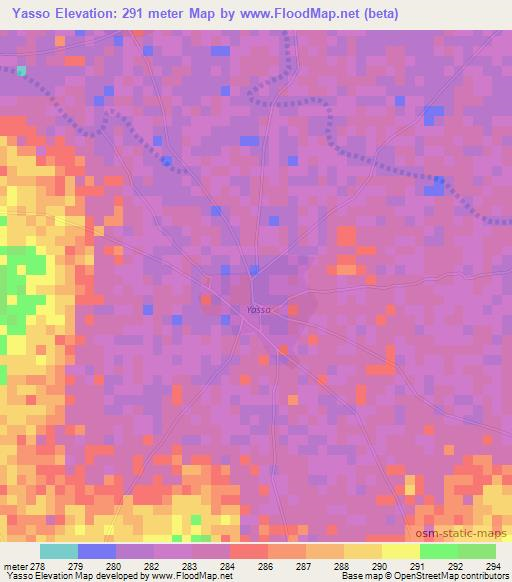 Yasso,Mali Elevation Map