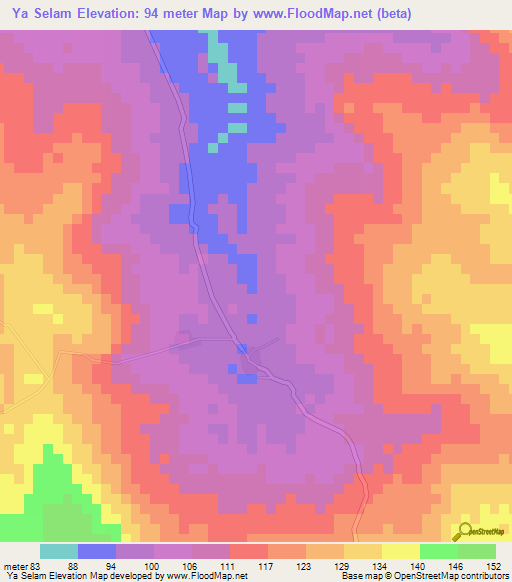 Ya Selam,Mali Elevation Map