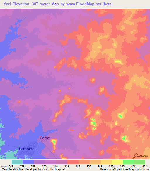 Yari,Mali Elevation Map