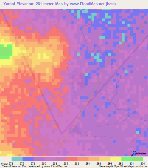 Yarani,Mali Elevation Map
