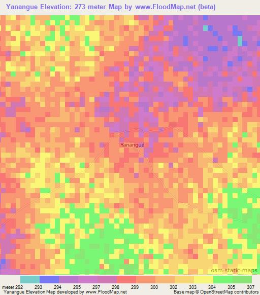 Yanangue,Mali Elevation Map