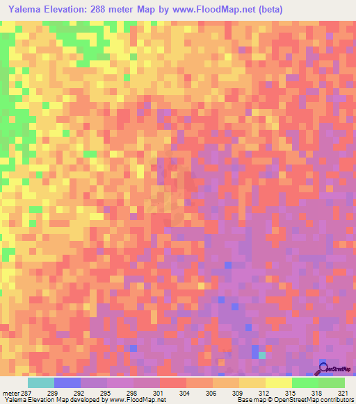 Yalema,Mali Elevation Map