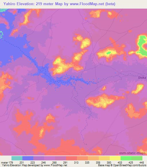 Yahiro,Mali Elevation Map