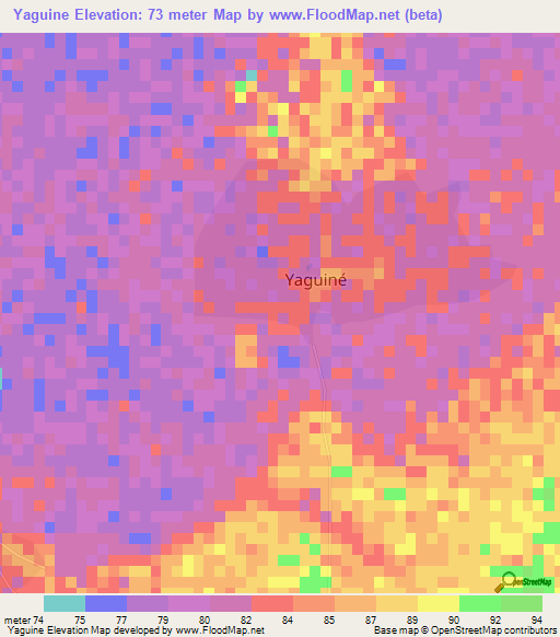 Yaguine,Mali Elevation Map