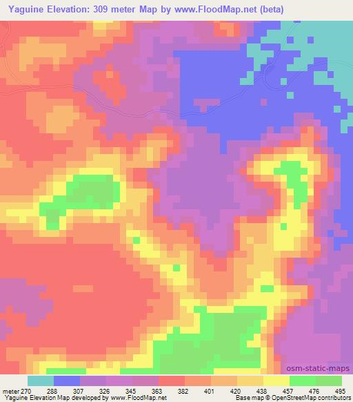 Yaguine,Mali Elevation Map