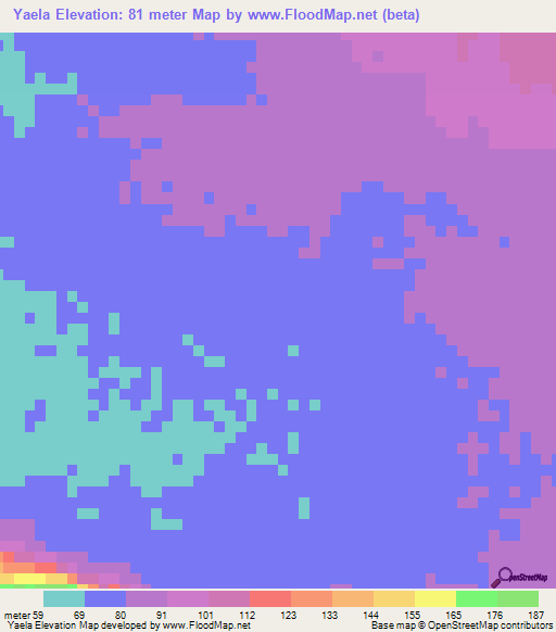 Yaela,Mali Elevation Map