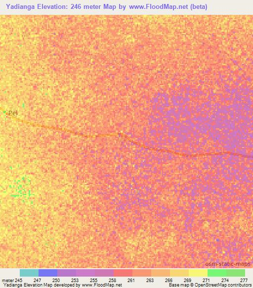 Yadianga,Mali Elevation Map