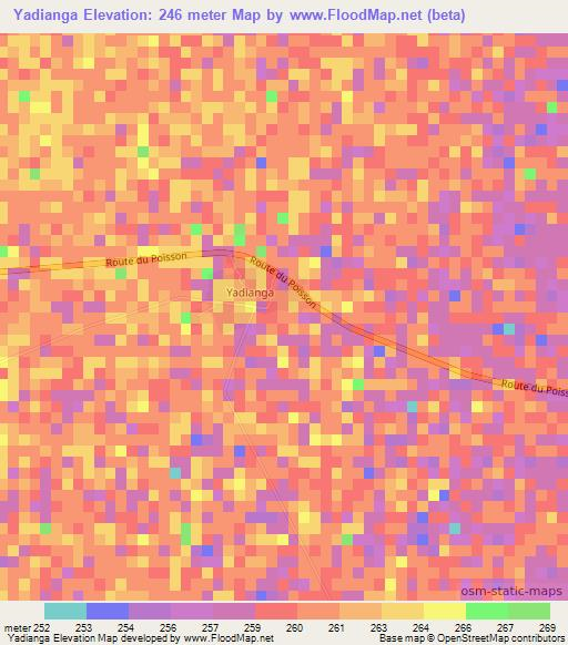 Yadianga,Mali Elevation Map