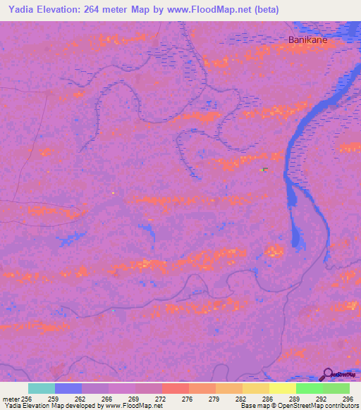 Yadia,Mali Elevation Map