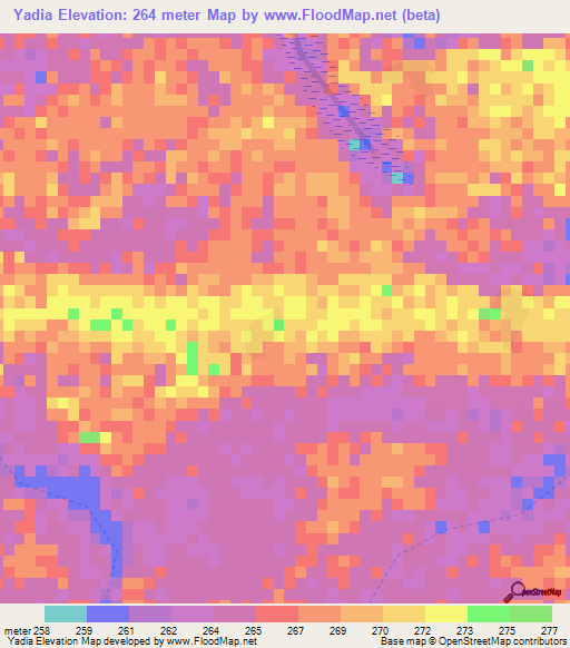 Yadia,Mali Elevation Map