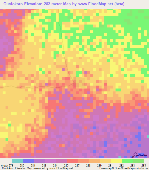 Ouolokoro,Mali Elevation Map