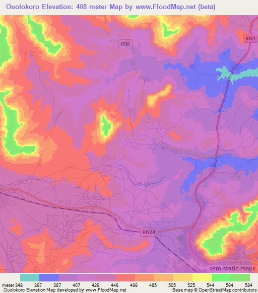 Ouolokoro,Mali Elevation Map